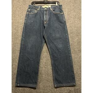 Levis Jeans Mens Size 34x32 Blue 505 Regular Fit Straight‎ Leg Medium Wash Denim